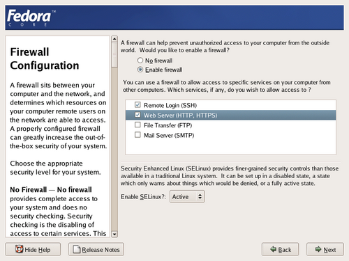 
	  Security configuration screen.
	